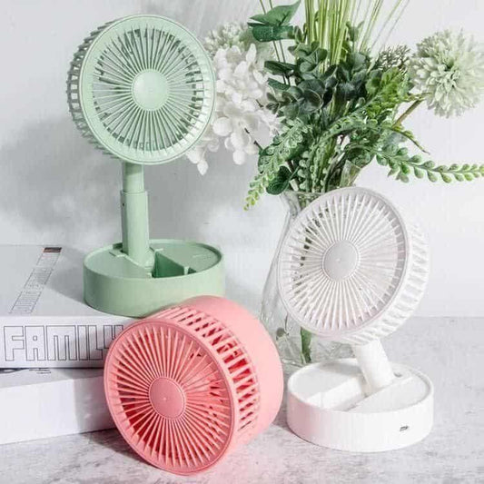 Portable Rechargeable Pedestal Fan with Adjustable Height